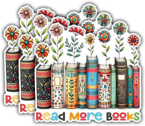 (3pcs) Read More Books Sticker for Kindle Laptop Water Bottle, Reading Bookish Sticker Adult Spicy Booktok Funny Aesthetic Book Lover Vinyl Decal - 3x3" in Saudi Arabia