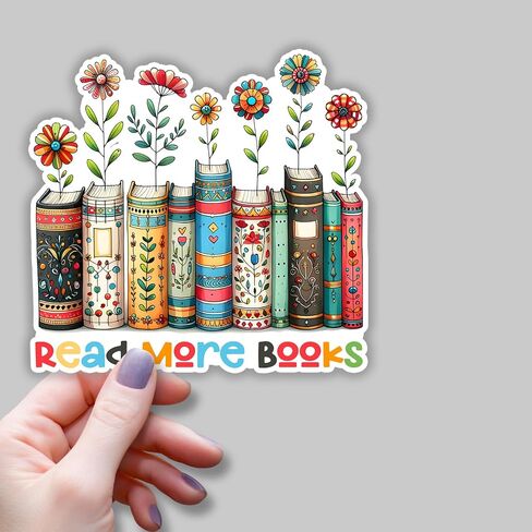 (3pcs) Read More Books Sticker for Kindle Laptop Water Bottle, Reading Bookish Sticker Adult Spicy Booktok Funny Aesthetic Book Lover Vinyl Decal - 3x3" in Saudi Arabia