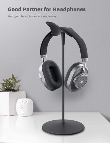 Lamicall Headphone Stand, Desktop Headset Holder - Desk Earphone Stand, for All Headsets Such as Airpods Max, HyperX Gaming Headphones, Beats/Sennheiser Music Headphones - Black in Saudi Arabia