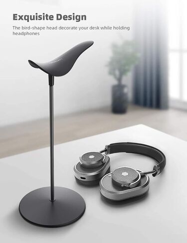 Lamicall Headphone Stand, Desktop Headset Holder - Desk Earphone Stand, for All Headsets Such as Airpods Max, HyperX Gaming Headphones, Beats/Sennheiser Music Headphones - Black in Saudi Arabia