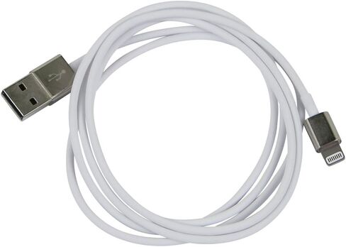 Monoprice كابل Lightning من سبائك الزنك المعتمد من Apple للشحن والمزامنة USB لـ iPhone، 4.5 قدم أبيض in Saudi Arabia