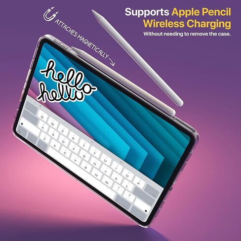 حافظة TineeOwl iPad Air 11 بوصة (2024) M2، حافظة iPad Air 5/4 (2022/2020)، حافظة شفافة كريستالية رفيعة للغاية مع ظهر غير لامع، مقاومة للأصفرار، تدعم شحن القلم الرصاص، ممتص للصدمات من مادة TPU (شفاف/ظهر غير لامع) in Kuwait