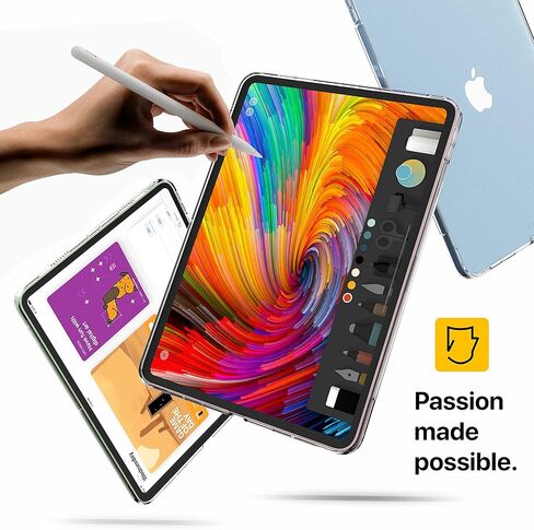 حافظة TineeOwl iPad Air 11 بوصة (2024) M2، حافظة iPad Air 5/4 (2022/2020)، حافظة شفافة كريستالية رفيعة للغاية مع ظهر غير لامع، مقاومة للأصفرار، تدعم شحن القلم الرصاص، ممتص للصدمات من مادة TPU (شفاف/ظهر غير لامع) in Kuwait