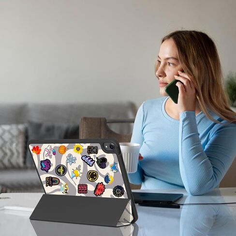 متوافق مع حافظة iPad الجيل العاشر 2022، حافظة iPad 10.9 بوصة مع حامل أقلام/حافظة خلفية ناعمة من مادة TPU، غطاء للنوم/الاستيقاظ التلقائي، للنساء وجه جمالي رائع وجذاب - أسود وردي in Kuwait