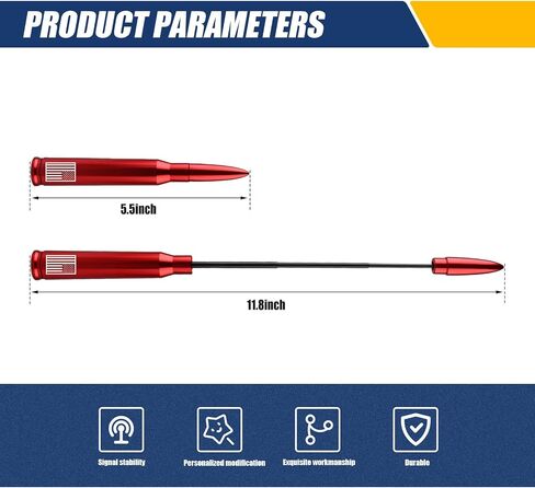 1 PC Universal Car Antenna Replacement，American Flag Personalized Decorative Anti-Theft Security Antenna,for Ford, Dodge, Chevrolet, GMC, Jeep, Toyota Truck in Saudi Arabia