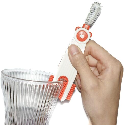 مجموعة فرش تنظيف فجوات غطاء الكوب 3 في 1 مع فرشاة تنظيف بماصة واحدة، فرشاة تنظيف غطاء الكوب متعددة الوظائف، فرش تنظيف صغيرة للحلمة، غطاء زجاجة المياه، أدوات تنظيف المطبخ المنزلي - أخضر in Kuwait