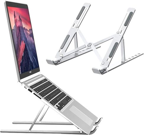 Laptop Stand, Adjustable Height Portable Laptop Riser, Ergonomic Collapsible Aluminum Alloy Laptop Stand ,Compatible with MacBook, iPad, HP, Lenovo, Dell, 10-15.6" Laptops & Tablets in Saudi Arabia