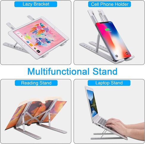 Laptop Stand, Adjustable Height Portable Laptop Riser, Ergonomic Collapsible Aluminum Alloy Laptop Stand ,Compatible with MacBook, iPad, HP, Lenovo, Dell, 10-15.6" Laptops & Tablets in Saudi Arabia