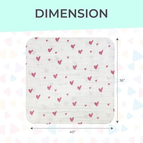 بطانيات قماط من الموسلين الحديثة للأطفال حديثي الولادة، عبوة من قطعتين من أغطية الأطفال الناعمة للفتيات الصغيرات 100% قطن، زهور الخوخ in Kuwait