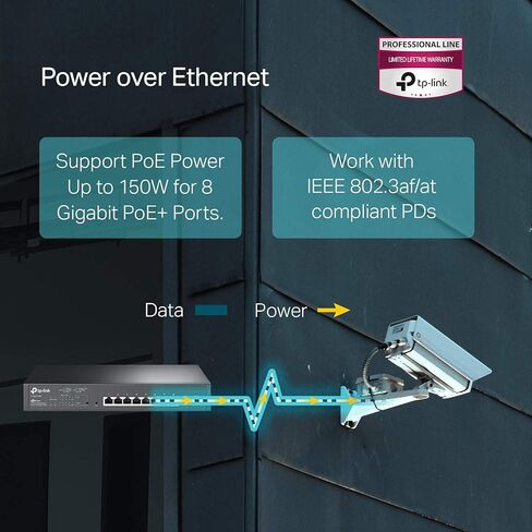 تي بي لينك TL-SG2210MP | جيت ستريم 10 منافذ جيجابت محول PoE ذكي مُدار | 8 منافذ PoE+ بقوة 150 وات، وفتحتان SFP (متجددة) in Kuwait