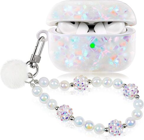 حافظة لطيفة لجهاز Airpod Pro 2 مع غطاء بناتي بحبل لؤلؤي متوافق مع AirPods Pro الجيل الثاني (2022) غلاف للنساء in Kuwait