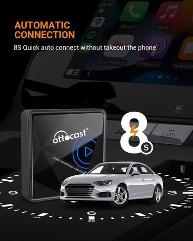 محول OTTOCAST اللاسلكي CarPlay لجهاز iPhone U2-AIR Pro 2024 إصدار Apple CarPlay محول لاسلكي سلكي إلى لاسلكي، CarPlay لاسلكي لأي سيارة: قم بترقية رحلتك اليوم in Kuwait