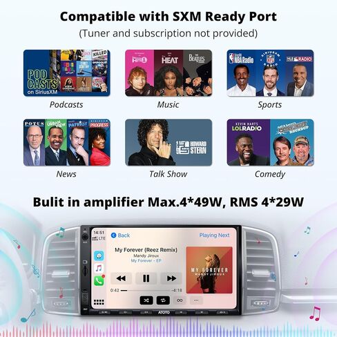 Double Din Car Stereo with Wireless CarPlay & Android Auto, 7 inch QLED CarPlay Screen for Car, SXM Ready, Quick Charge, Bluetooth Car Radio with Live Rear View, MirrorLink, USB/AUX/SWC, F7G2A7-XE-N in Saudi Arabia