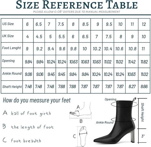Short Black Boots Ankle Booties Pointed Toe Mid Calf Boots for Women Stretch Boots Chunky Block Heel Booties Metallic Heel in Saudi Arabia