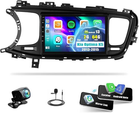 [2+64G] Android 13 Car Stereo for Kia Optima K5 2011-2015 with Wireless Apple Carplay&Android Auto,9 Inch Touch Screen Car Radio with Mirror Link Bluetooth FM/RDS WiFi GPS SWC+ Backup Camera in Saudi Arabia