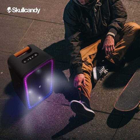 Stomp XL Bluetooth Speaker – IPX5 Waterproof Wireless Portable Speaker, with LED Lightshow & Strobe Modes, 12 Hour Battery, Multi-Link, & USB-C & USB-A Output Charging, Black in Kuwait