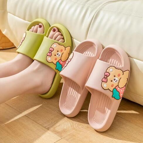 Strawberry Bear Slippers Cute Cartoon for Girls Non-slip Open Toe Summer Slippers Comfort Thick-Soled Shoes for Shower Swimming Beach Indoor and Outdoor in Saudi Arabia
