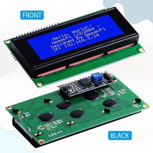 GeeekPi 4Pack IIC I2C TWI Serial LCD 2004 20x4 وحدة عرض مع محول واجهة I2C إضاءة خلفية زرقاء لـ Raspberry Pi Arduino STM32 DIY Maker Project Tinker Board الكهربائية IoT إنترنت الأشياء in Saudi Arabia