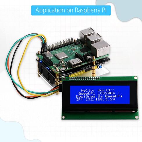 GeeekPi 4Pack IIC I2C TWI Serial LCD 2004 20x4 وحدة عرض مع محول واجهة I2C إضاءة خلفية زرقاء لـ Raspberry Pi Arduino STM32 DIY Maker Project Tinker Board الكهربائية IoT إنترنت الأشياء in Saudi Arabia