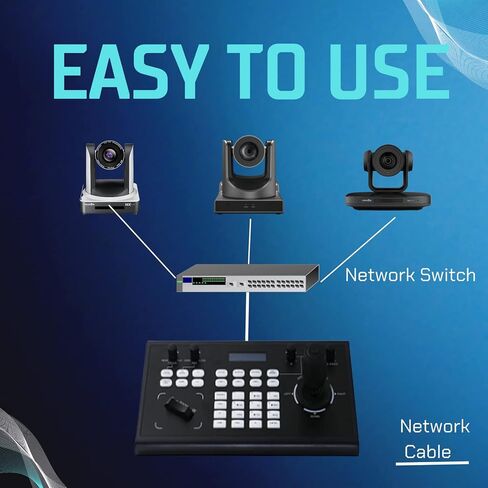 Zowietek كاميرا PTZ وحدة تحكم جويستيك 4D PoE | لوحة مفاتيح PTZ العالمية | فيسكا بيلكو-D/P | RS232 RS422 RS485 | وحدة التحكم في البث المباشر لكاميرا NDI PTZ في الكنيسة والاجتماعات ومؤتمرات الفيديو in Kuwait