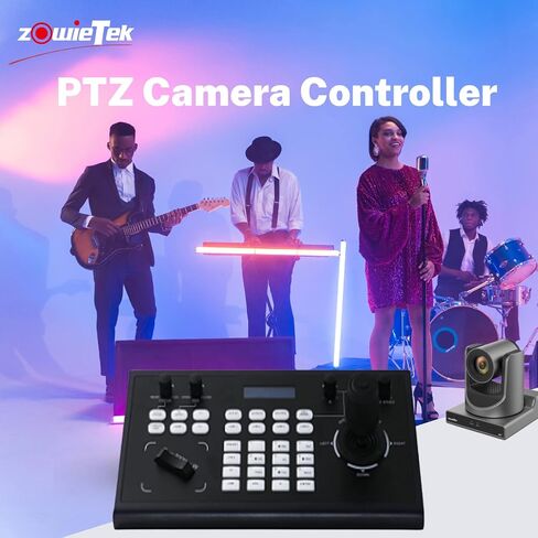 Zowietek كاميرا PTZ وحدة تحكم جويستيك 4D PoE | لوحة مفاتيح PTZ العالمية | فيسكا بيلكو-D/P | RS232 RS422 RS485 | وحدة التحكم في البث المباشر لكاميرا NDI PTZ في الكنيسة والاجتماعات ومؤتمرات الفيديو in Kuwait