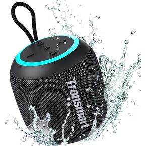 Tronsmart T7 Mini Compact Portable Bluetooth Speaker with Lights, Stereo Sound, Bluetooth 5.3, 18H Playtime, Stereo Pairing, Voice Assistant, IPX7 Waterproof Shower Speaker & Outdoor Speakers (Grey) in Kuwait