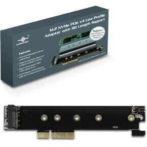 Vantec M.2 NVMe PCIe x4 Low Profile Adapter with 110 Length Support (UGT-M2PC130), Black