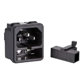 uxcell C14 Panel Mount Plug Adapter 250VAC 10A 3P IEC Inlet Power Socket Straight 2pcs