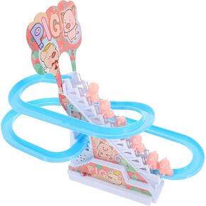Piggy Climbing Toy, Cute Animal Climbing Stair Toy with Music and Light, Funny Roller Coaster Slide Track Toy Early Educational Toys Gifts for Kids Toddler (Pig)…