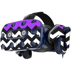 MightySkins Skin Compatible with HTC Vive Pro VR Headset - Purple Chevron | Protective, Durable, and Unique Vinyl Decal wrap Cover | Easy to Apply, Remove, and Change Styles | Made in The USA