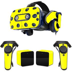 MightySkins Skin Compatible with HTC Vive Pro VR Headset - Solid Yellow | Protective, Durable, and Unique Vinyl Decal wrap Cover | Easy to Apply, Remove, and Change Styles | Made in The USA