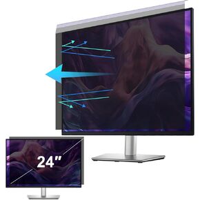 Acrylic Hanging Computer Privacy Screen Filter 24 Inch, Removable Privacy Shield Compatible with 16:9 Widescreen Monitor, Anti Blue Light Privacy Screen, Privacy Screen Protector