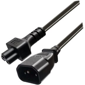 سلك تمديد الطاقة من الكمبيوتر إلى PDU، كابل تمديد الطاقة 9.8 قدم مع غلاف PVC - IEC320 C14 إلى IEC320 C5 PDU سلك الطاقة