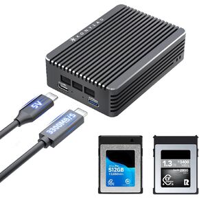 USB4 CFexpress 4.0 Type B Card Reader, Built-in Silent Fan, Active Cooling, aluminum shell, Designed for Mac M1/M2/M3, Support Thunderbolt4/USB4, backwards compatible with USB3.2/3.1/3.0