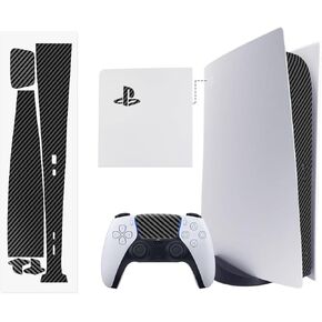 PS5 Console Skin, Disk Version Host Middle Strip Sticker, Console Center Part Protection Strip Film, PS5 Middle Sticker Accessories Durable Scratch Resistant (Cyberpunk White)