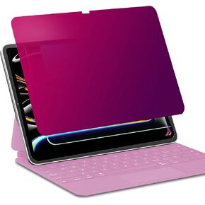 Gradient Privacy Screen Protector for iPad Pro 11 Inch 2024 [Rose Purple][Anti-Blue Light] 9H Tempered Glass Scratch-Resistant, Bubble Free [Case Friendly]