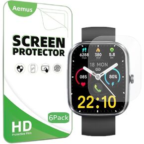 Screen Protector Compatible for Kuizil Smart Watch 1.91" (6 Pack) Clear TPU Soft Film, For T70 Fitness Watch Screen Film