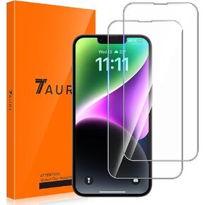 TAURI 2 Pack for iPhone 15/iPhone 15 Pro Screen Protector Tempered Glass, Sensor Protection, Dynamic Island Compatible, Case Friendly, 6.1"