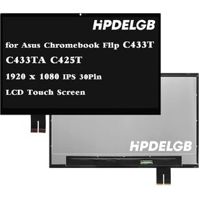 Replacement for Asus Chromebook Flip C433T C433TA C425T LCD Touch Screen Assembly 14.0" FHD 1920 x 1080 IPS 30Pin IPS