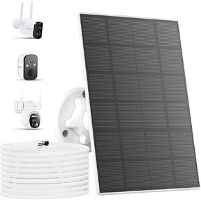 Solar Panel for Security Cameras Wireless Outdoor, Compatible with ZUMIMALL& TIEJUS Outdoor Battery Camera X2//F5/MW3/PG1/PW1, Camera Solar Panel with 10 ft Cable, 360° Adjustable Bracket