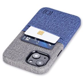 Dockem Wallet Case for iPhone 13 Pro Max with Built-in Metal Plate for Magnetic Mounting & 2 Credit Card Holder Pockets: Luxe M2, Canvas Style Synthetic Leather (6.7" iPhone 13 Pro Max, Black)