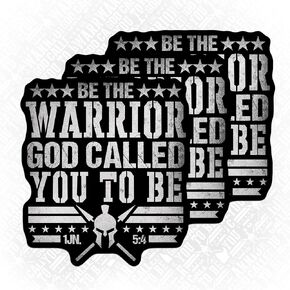 (3PCS) Be The Warrior God Called You to Be Sticker Inspirational Christian Jesus Die Cut Waterproof Vinyl Sticker for Water Bottle Tumbler Hard Hat Helmet Car Laptop Gift (2 Inches)