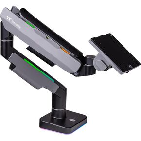 Thermaltake Single Heavy Duty RGB Monitor Arm for up to 49 inchs and 44 lbs Screen, 100 x 100 mm VESA Compatible, Wide Rage Movements, GEA-MSR-SMSBLK-01