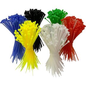 600 Pieces Zip Ties for 6 Inch, Multi-Purpose Assorted Colored Self-Locking Nylon Cable Zip Ties in 6 Different Colour for Home Office Garden Garage and Workshop