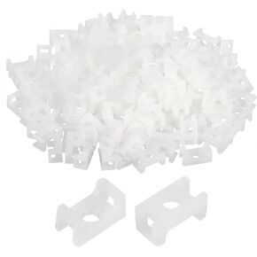 MECCANIXITY 250pcs Cable Tie Base Saddle Type Mount Wire Holder, 0.5"x0.28"x0.22" Wire Clips Organizer Holders Clamps for Electronic Wires, White 0.13"Dia