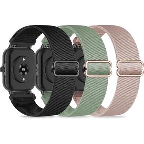 3 Pack Stretchy Nylon Bands Compatible with Woneligo/Fitpolo Smart Watch IDW13, 22mm Soft Elastic Straps for ENOMIR IDW19/MILOUZ IDW19/Gydom IDW19/Faweio IDW19/Hoowel IDW19/Amzhero IDW19/TOOBUR IDW19/Tensky IDW19/WNH IDW19 Smart Watch Band for Women Men.