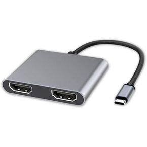 Bewinner USB C to Dual Adapter, 4K 30Hz Dual Monitor Adapter, 2 in 1 Type C to Converter, Supports Up to Two Monitors, Type C to Converter for Laptop