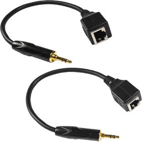 HQRP 3.5mm TRS Stereo Male to RJ45 Female Adapter, Compatible with Cat 5 / Cat 6 Cable, Use to Connect Stereo amplifiers, Speakers and Others, 8 Inches