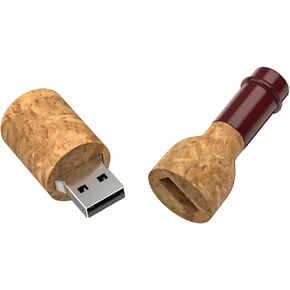 64GB USB 3.0 Flash Drive TATMOHIK Walnut Wood Memory Stick 64 GB Cute Novelty USB Drive Bottle Zip Drive, Thumb Drive