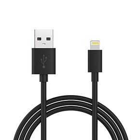 USB A to Lightning Compatible Cable Charging and Sync Cable- Apple Mfi Certified 3.3Feet/ 1Meter - Black (11102)